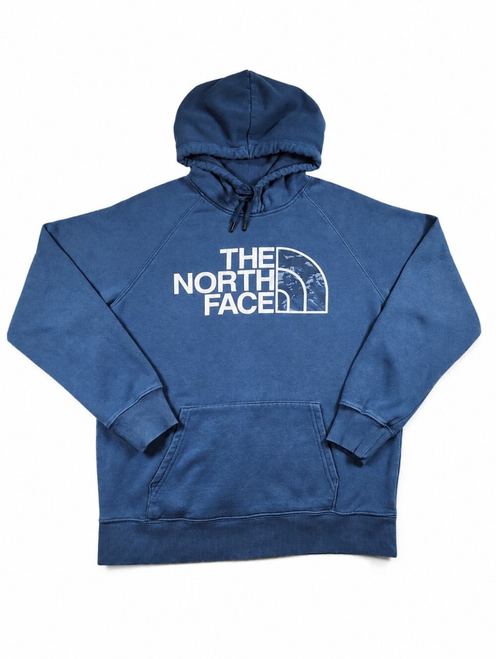 The North Face Hoodie Womens Medium Blue Logo Pullover Fleece Sweatshirt